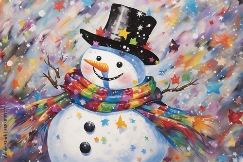 colorful snowman