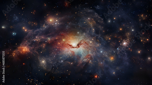A cosmic landscape featuring a variety of different types of galaxies in one frame.