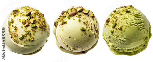 Pistachio-Flavored Ice Cream Scoops