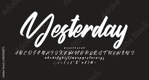 yesterday Script font Best Alphabet Alphabet Brush Script Logotype Font lettering handwritten