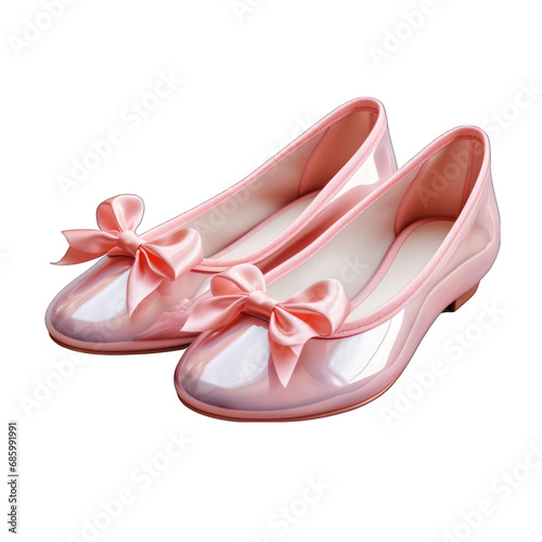Pink Ballet Shoes Isolated on Transparent or White Background, PNG