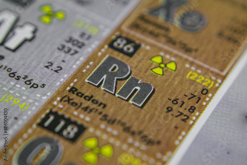 periodic table of element radon 