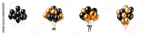 gold and black gold balloons on black background Transparent Background