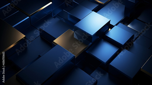 Abstract luxury royal blue squares background