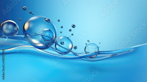 Oil bubbles or water drops for lab and science concept background. Generative AI