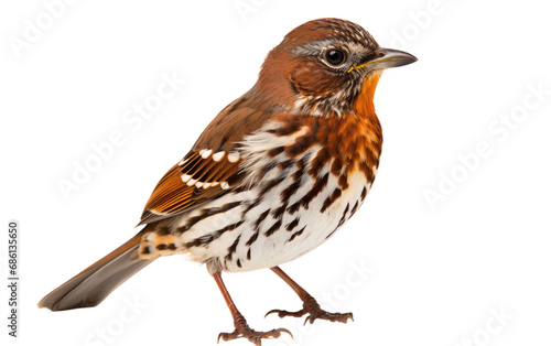 Fox Sparrow Ground Dwelling Vocalist Isolated on a Transparent Background PNG.