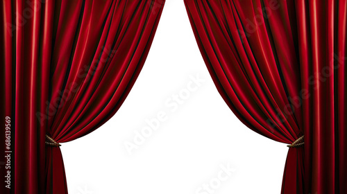 Transparent Dramatic Unveiling: Theater or Cinema Opening the Curtain - Captivating Stock Image for Sale. Transparent background 