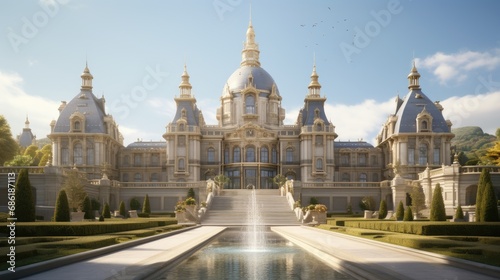 A classic European style palace, with gold decorations