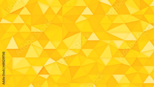 Geometric yellow background with triangular polygons. Abstract design. Vector illustration.
