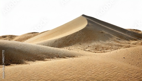 desert sand pile dune on white with clipping path side view