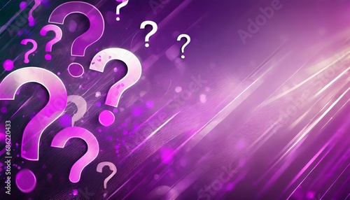 abstract purple background with flying question marks