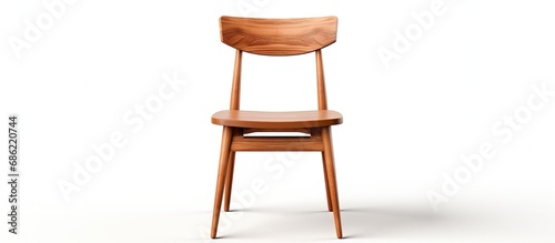 A modern wooden chair illustrated in on a white background