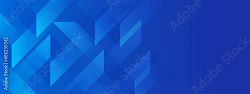 abstract blue geometric banner background with overlapping diagonal layers. vector illustration