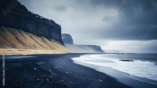 Iceland beach with beautiful sky 