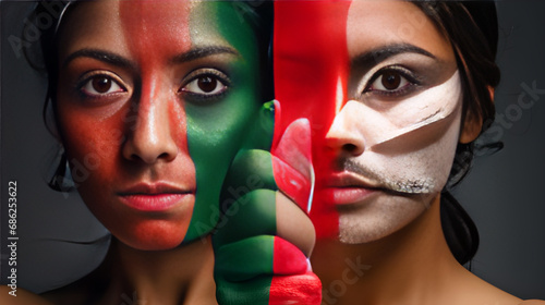 Empoderamiento Latina: Colores de México rostros de mexicanas empoderadas fuerza y libertad nacionalista