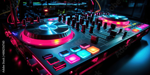 DJ Mixer in Neon Splendor