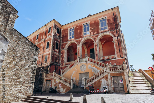 Old city center of Ventimiglia in Italy