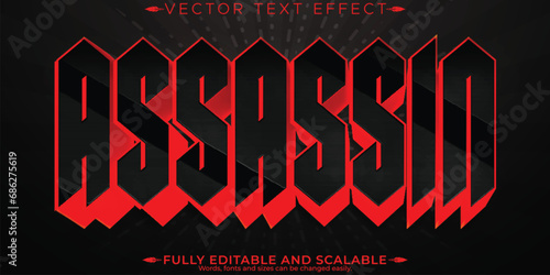 Assassin text effect, editable killer and sniper customizable font style