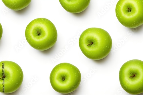 Fresh granny smith apples isolated on white background