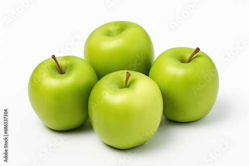 Fresh granny smith apples isolated on white background
