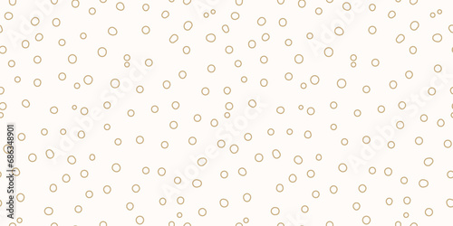Vector seamless pattern with small hand drawn irregular golden dots, linear spots on white background. Simple minimal bubble texture. Abstract bacteria, microbe, germs illustration. Organic design