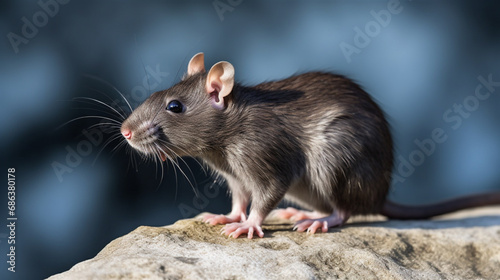 The black rat (Rattus rattus), also known as ship rat, roof rat, or house rat. generative ai