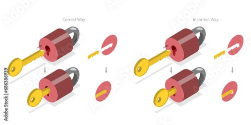 3D Isometric Flat Illustration of Enzymes, Catalytic Cycle