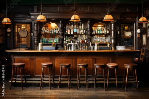 Old bar. Background with selective focus and copy space