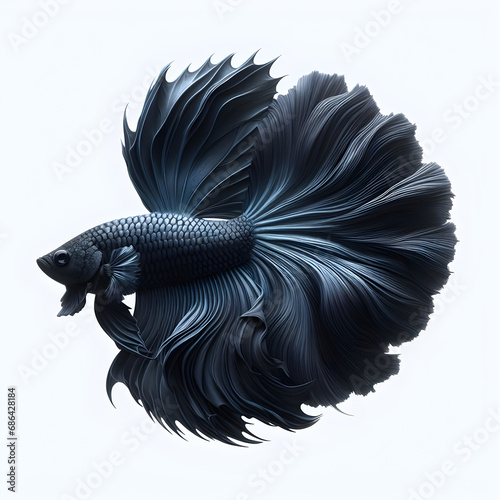 Capture the moving moment of betta fish or yellow blue siamese fighting fish isolated