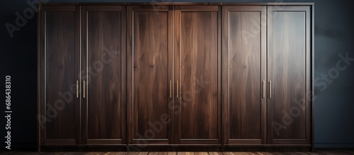 dark wooden wardrobe with no contents