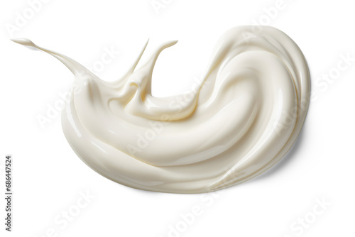 Cream or yoghurt smear. Cut out on transparent 