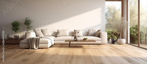 modern living room with parquet floors
