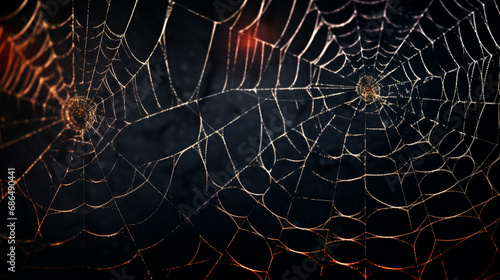 spider web with dew drops HD 8K wallpaper Stock Photographic Image 