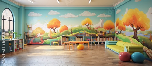 Attractive game room in a kindergarten