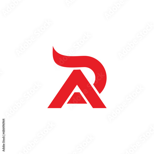 letter ar simple geometric curve logo vector
