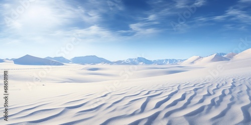White sands national monument. Sahara covered with snow.