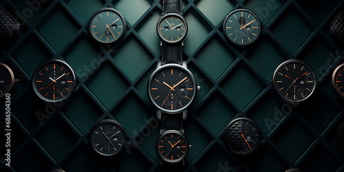 high-end watches neatly arranged
