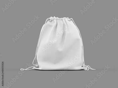 Front View Sport bag Mockup on Grey Background 3D Render