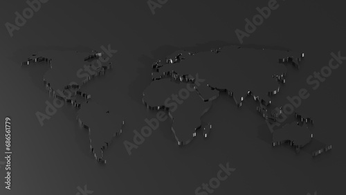 Abstract world map. World map 3d rendering. World map background.
