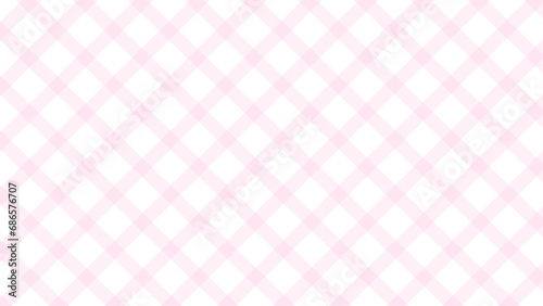 Diagonal pink and white plaid background 