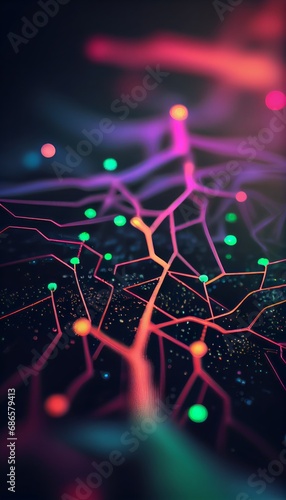 Neural connections forming in the brain, concept of psychology, development, and brain function. An intricate network symbolizing cognitive processes, learning, and the complexity of the human mind.