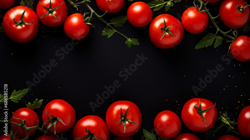Creative layout made of red tomato