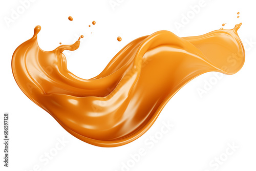 Caramel splash, cut out - stock png. 