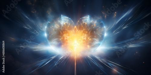 Heart With Fire, Flames Spiritual, Heart Center and Multidimensional Therapy, GENERATIVE AI
