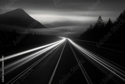 light on the driving road, turbo highway