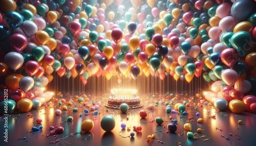 Birthday celebration with vibrant balloons