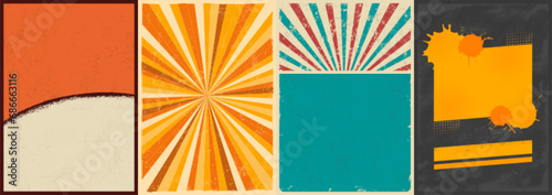 Abstract vintage poster layouts set