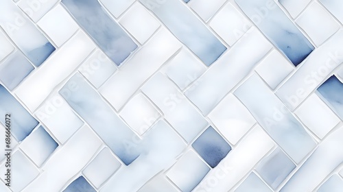 A Blue and White Herringbone Tile Pattern