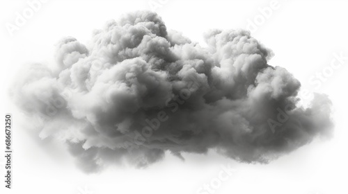 Storm darkness cloud on white background 3d rendering, Generative AI 