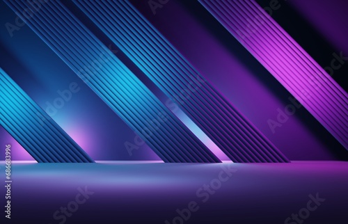 3d rendering of purple and blue abstract geometric background. Scene for advertising, technology, showcase, food, banner, cosmetic, fashion, business, sport, game. Sci-Fi Illustration. Product display